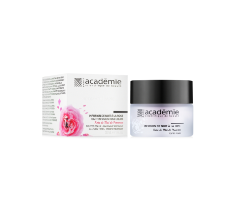 Нічний крем для обличчя 'Рожева інфузія' Aromatherapie Night Infusion Rose Cream Academie, 30 мл