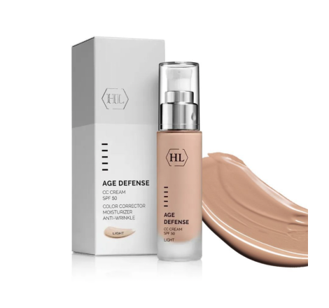 Коректуючий CC крем для обличчя з SPF 50 Світлий Age Defense CC Cream Light SPF 50 Holy Land, 50 мл