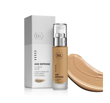 Коректуючий CC крем для обличчя з SPF 50 Натуральний Age Defense CC Cream Natural SPF 50 Holy Land, 50 мл