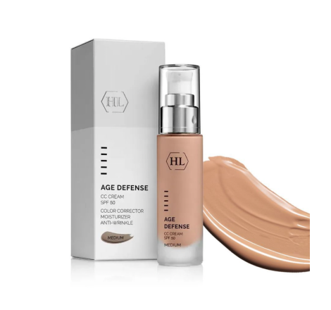 Коректуючий CC крем для обличчя з SPF 50 Середній Age Defense CC Cream Medium SPF 50 Holy Land, 50 мл                                                