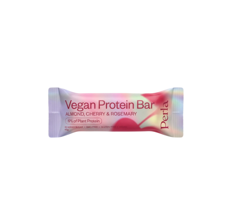Протеїновий батончик у білій глазурі з мигдалем, вишнею та розмарином Vegan Protein Bar Perla He...