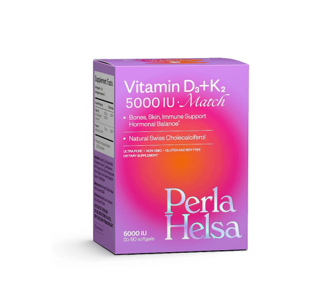 Вітамін Д3 + K2 MATCH 5000 IU + 75 mcg Perla Helsa, 60 капсул
