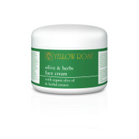Зволожуючий крем для обличчя з органічним маслом листя оливи Olive & Herbs Face Cream Yellow Rose, 250 мл