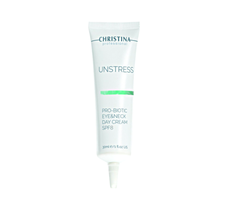 Денний крем для шкіри навколо очей і шиї з SPF 8 Unstress Probiotic Day Cream Eye & Neck SPF 8 Christina, 30 мл