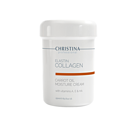 Зволожуючий крем з морквяним маслом для сухої шкіри обличчя Elastin Collagen Carrot Oil Moisture Cream with Vit. A, E & HA Сhristina, 250 мл