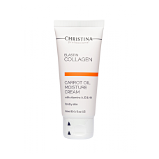 Морквяний зволожуючий крем для сухої шкіри обличчя Elastin Collagen Carrot Oil Moisture Cream with Vit. A, E & HA Сhristina, 60 мл