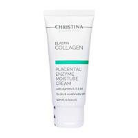 Зволожуючий крем для жирної шкіри обличчя Elastin Collagen Placental Enzyme Moisture Cream with Vit.A, E & HA Сhristina, 60 мл