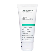 Зволожуючий крем для жирної шкіри обличчя Elastin Collagen Placental Enzyme Moisture Cream with Vit.A, E & HA Сhristina, 60 мл