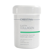 Зволожуючий крем для жирної шкіри обличчя Elastin Collagen Placental Enzyme Moisture Cream with Vit.A, E & HA Сhristina, 250 мл