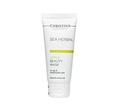 Яблучна маска краси для жирної і комбінованої шкіри обличчя Sea Herbal Beauty Mask Green Apple Christina, 60 мл