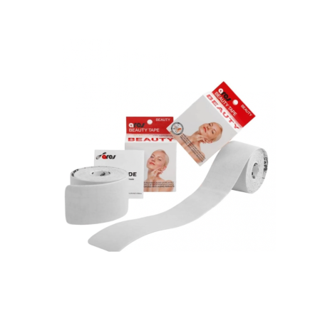 Еластичний кінезіологічний білий тейп Beauty Tape White Ares, 5см*5м