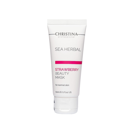Полунична маска краси для нормальної шкіри обличчя Sea Herbal Beauty Mask Strawberry Сhristina, 60 мл