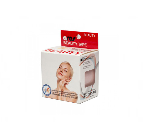 Еластичний кінезіологічний тілесний тейп Pink-Beige Gentle Ares Beauty Tape, 5м*5 см