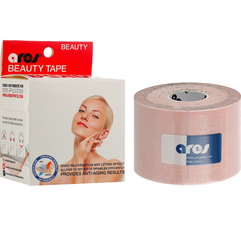 Еластичний кінезіологічний тілесний тейп Pink-Beige Gentle Ares Beauty Tape, 5м*5 см
