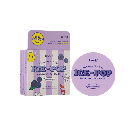 Гідрогелеві патчі під очі з лохиною та вершками KOELF Blueberry & Cream Ice-Pop Hydrogel Eye Mas...